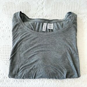 Paraphrase Shirt Tee Top Womens Small Gray Neutral Classic Stretch Minimalist LS